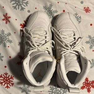 Woman’s White and Gold Sneakers